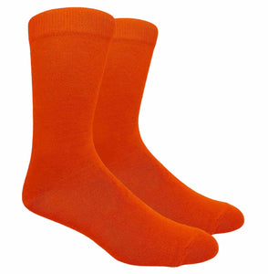 Black Label Plain Dress Socks - Orange