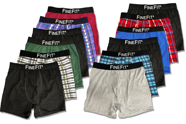 FineFit Boxer Briefs - 12 Pair Pack