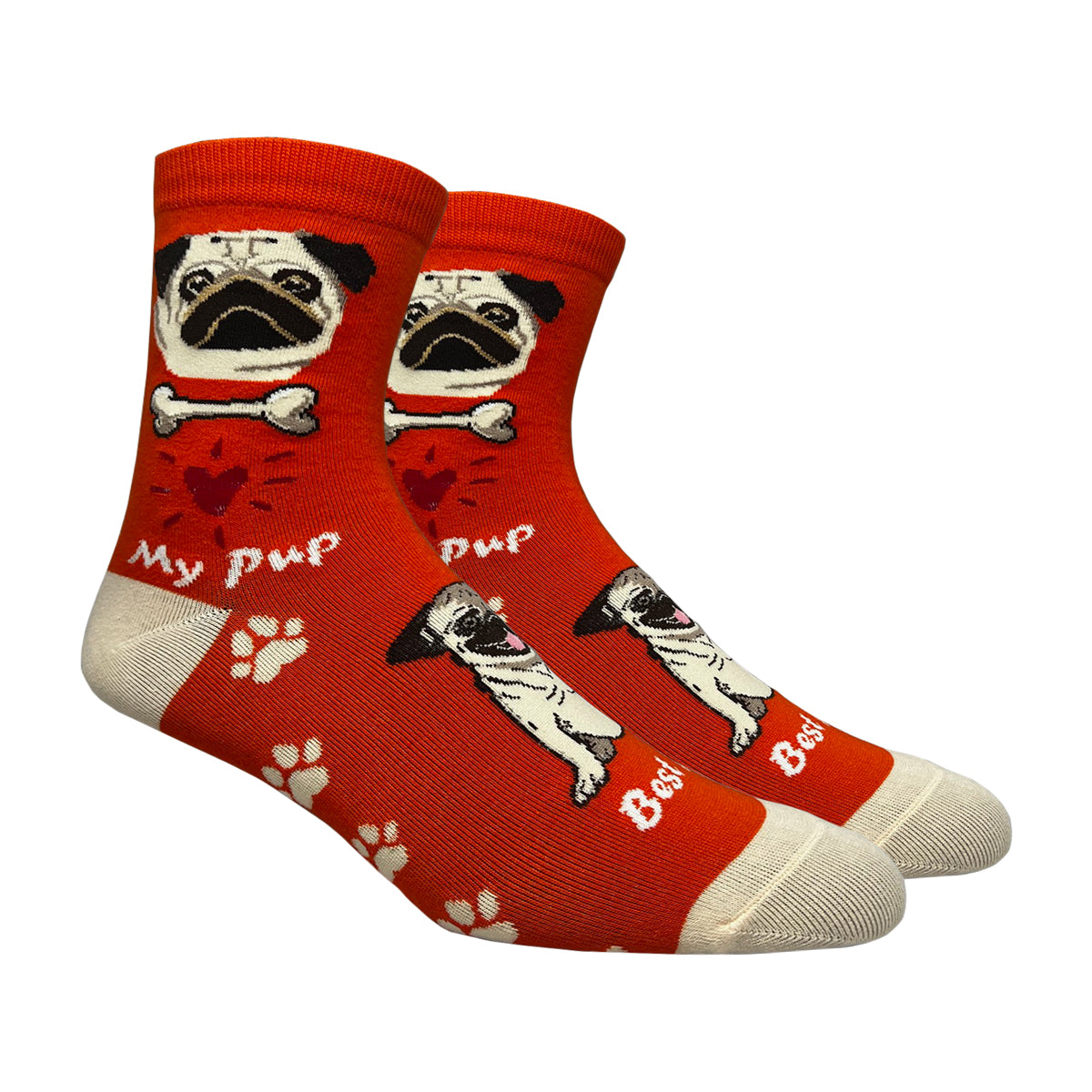 Women's Pug Crew Socks