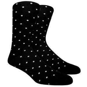 Black Label Dress Socks - Black with White Polka Dots