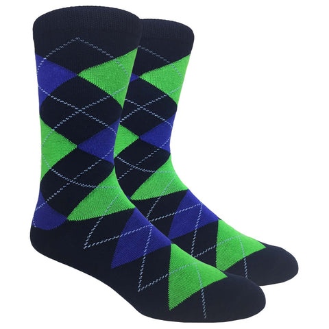 FineFit Black Label Argyle Socks - Navy 1